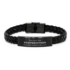 Stepbrother Braided Leather Bracelet, Everyone wishes they had, Inspirational Bracelet For Stepbrother, Stepbrother Gifts, Birthday Christmas Unique Gifts For Stepbrother