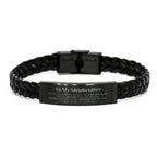 Stepbrother Braided Leather Bracelet Gifts, To My Stepbrother You are braver than you believe, stronger than you seem, Inspirational Gifts For Stepbrother Engraved, Birthday, Christmas Gifts For Stepbrother Men Women