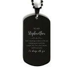 Stepbrother Black Dog Tag Necklace Christmas Birthday Gifts Life is learning to dance in the rain