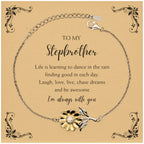 Stepbrother Sunflower Bracelet - Life is Learning to Dance in the Rain Birthday, Christmas Holiday Gifts
