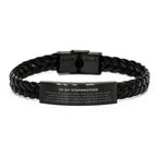 Stepbrother Inspirational Braided Leather Bracelet Birthday Christmas Gifts - Behind you, all your memories, before you, all your dreams, around you, all who love you, within you, all you need