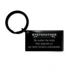 Stepbrother Long Distance Relationship Gifts, No matter the miles that separate us, Cute Love Keychain For Stepbrother, Birthday Christmas Unique Gifts For Stepbrother