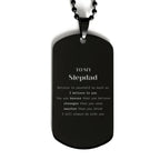 Stepdad Black Dog Tag Gifts, To My Stepdad You are braver than you believe, stronger than you seem, Inspirational Gifts For Stepdad Engraved, Birthday, Christmas Gifts For Stepdad Men Women