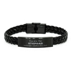 Stepdad Braided Leather Bracelet, Everyone wishes they had, Inspirational Bracelet For Stepdad, Stepdad Gifts, Birthday Christmas Unique Gifts For Stepdad