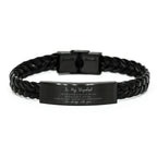 Stepdad Braided Leather Bracelet Life is Learning to Dance in the Rain - Birthday, Christmas Holiday Gifts
