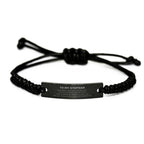 Stepdad Gifts, To My Stepdad Remember, you will never lose. You will either WIN or LEARN, Keepsake Black Rope Bracelet For Stepdad Engraved, Birthday Christmas Gifts Ideas For Stepdad X-mas Gifts