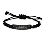 Stepdaughter Black Rope Bracelet, Everyone wishes they had, Inspirational Bracelet For Stepdaughter, Stepdaughter Gifts, Birthday Christmas Unique Gifts For Stepdaughter