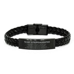 Stepdaughter Gifts, To My Stepdaughter Remember, you will never lose. You will either WIN or LEARN, Keepsake Braided Leather Bracelet For Stepdaughter Engraved, Birthday Christmas Gifts Ideas For Stepdaughter X-mas Gifts