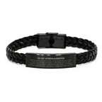 Stepdaughter Inspirational Braided Leather Bracelet, Birthday Christmas Unique Gifts Behind you, all your memories, before you, all your dreams