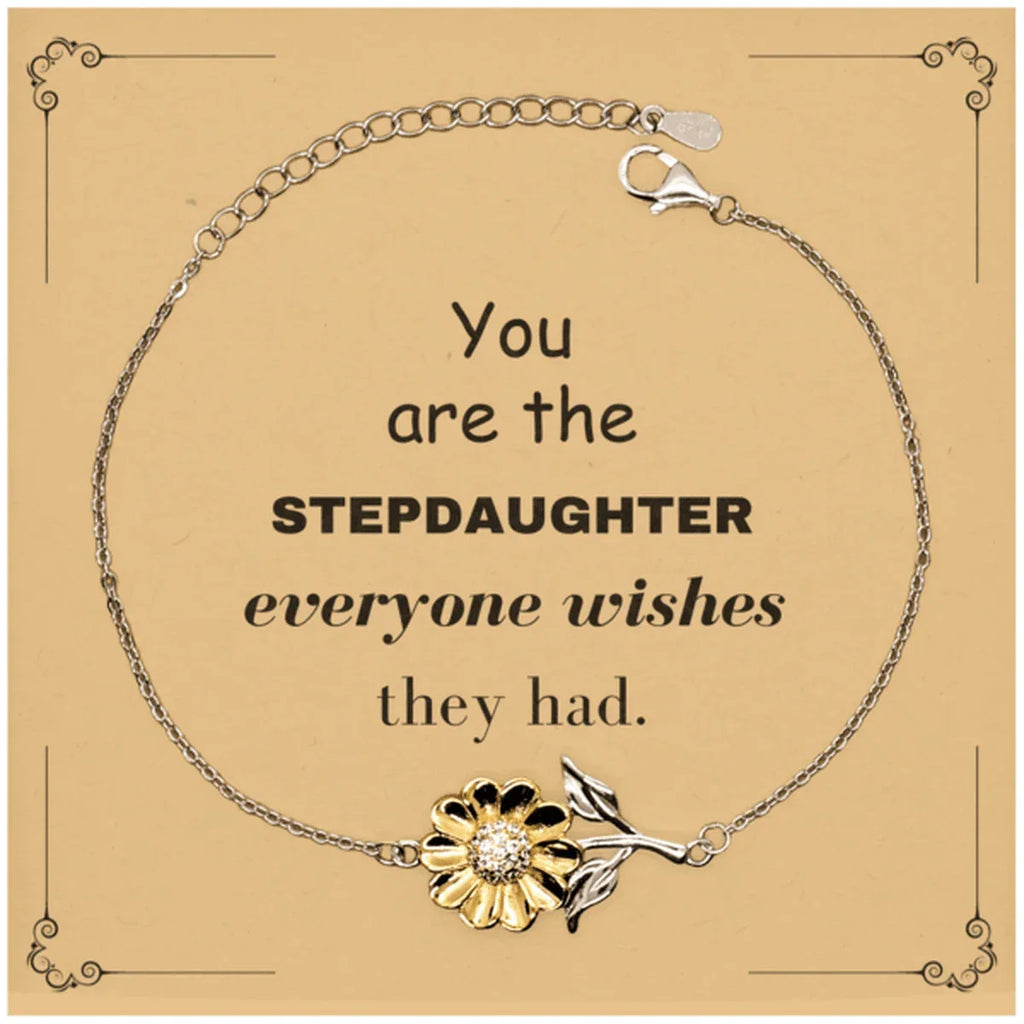 Stepdaughter Sunflower Bracelet, Everyone wishes they had, Inspirational Bracelet For Stepdaughter, Stepdaughter Gifts, Birthday Christmas Unique Gifts For Stepdaughter