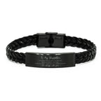 Stepfather Braided Leather Bracelet Life is Learning to Dance in the Rain - Birthday, Christmas Holiday Gifts