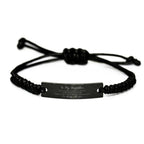 Stepfather Black Rope Bracelet Life is Learning to Dance in the Rain - Birthday, Christmas Holiday Gifts