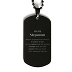 Stepmom Black Dog Tag Gifts, To My Stepmom You are braver than you believe, stronger than you seem, Inspirational Gifts For Stepmom Engraved, Birthday, Christmas Gifts For Stepmom Men Women
