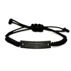 Stepmom Black Rope Bracelet Gifts, To My Stepmom You are braver than you believe, stronger than you seem, Inspirational Gifts For Stepmom Engraved, Birthday, Christmas Gifts For Stepmom Men Women