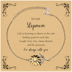 Stepmom Sunflower Bracelet - Life is Learning to Dance in the Rain Birthday, Christmas Holiday Gifts