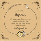 Stepsister Sunflower Bracelet - Life is Learning to Dance in the Rain Birthday, Christmas Holiday Gifts