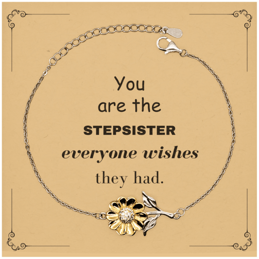 Stepsister Sunflower Bracelet, Everyone wishes they had, Inspirational Bracelet For Stepsister, Stepsister Gifts, Birthday Christmas Unique Gifts For Stepsister - Mallard Moon Gift Shop