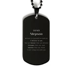 Stepson Black Dog Tag Gifts, To My Stepson You are braver than you believe, stronger than you seem, Inspirational Gifts For Stepson Engraved, Birthday, Christmas Gifts For Stepson Men Women