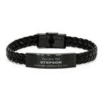Stepson Braided Leather Bracelet, Everyone wishes they had, Inspirational Bracelet For Stepson, Stepson Gifts, Birthday Christmas Unique Gifts For Stepson