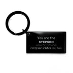 Stepson Keychain, Everyone wishes they had, Inspirational Keychain For Stepson, Stepson Gifts, Birthday Christmas Unique Gifts For Stepson