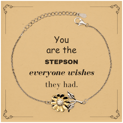 Stepson Sunflower Bracelet, Everyone wishes they had, Inspirational Bracelet For Stepson, Stepson Gifts, Birthday Christmas Unique Gifts For Stepson - Mallard Moon Gift Shop