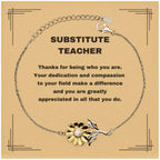 Substitute TeacherSunflower Bracelet - Thanks for being who you are - Birthday Christmas Jewelry Gifts Coworkers Colleague Boss