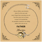 Sunflower Bracelet for Father Present, Father Always follow your dreams, never forget how amazing you are, Father Birthday Christmas Gifts Jewelry for Girls Boys Teen Men Women