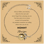 Sunflower Bracelet for Mommy Present, Mommy Always follow your dreams, never forget how amazing you are, Mommy Birthday Christmas Gifts Jewelry for Girls Boys Teen Men Women