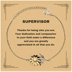 SupervisorSunflower Bracelet - Thanks for being who you are - Birthday Christmas Jewelry Gifts Coworkers Colleague Boss