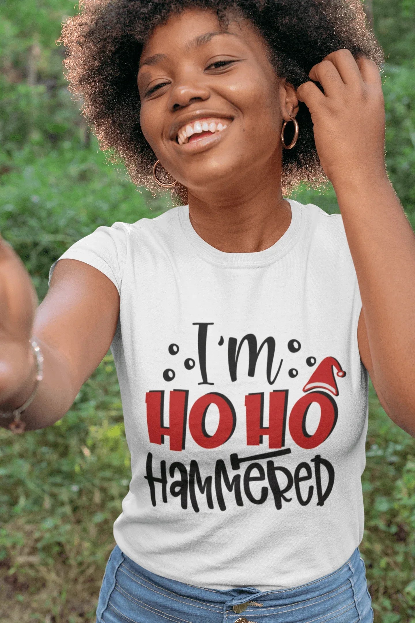 Funny Holiday Tee Shirt -I'm Ho Ho Hammered