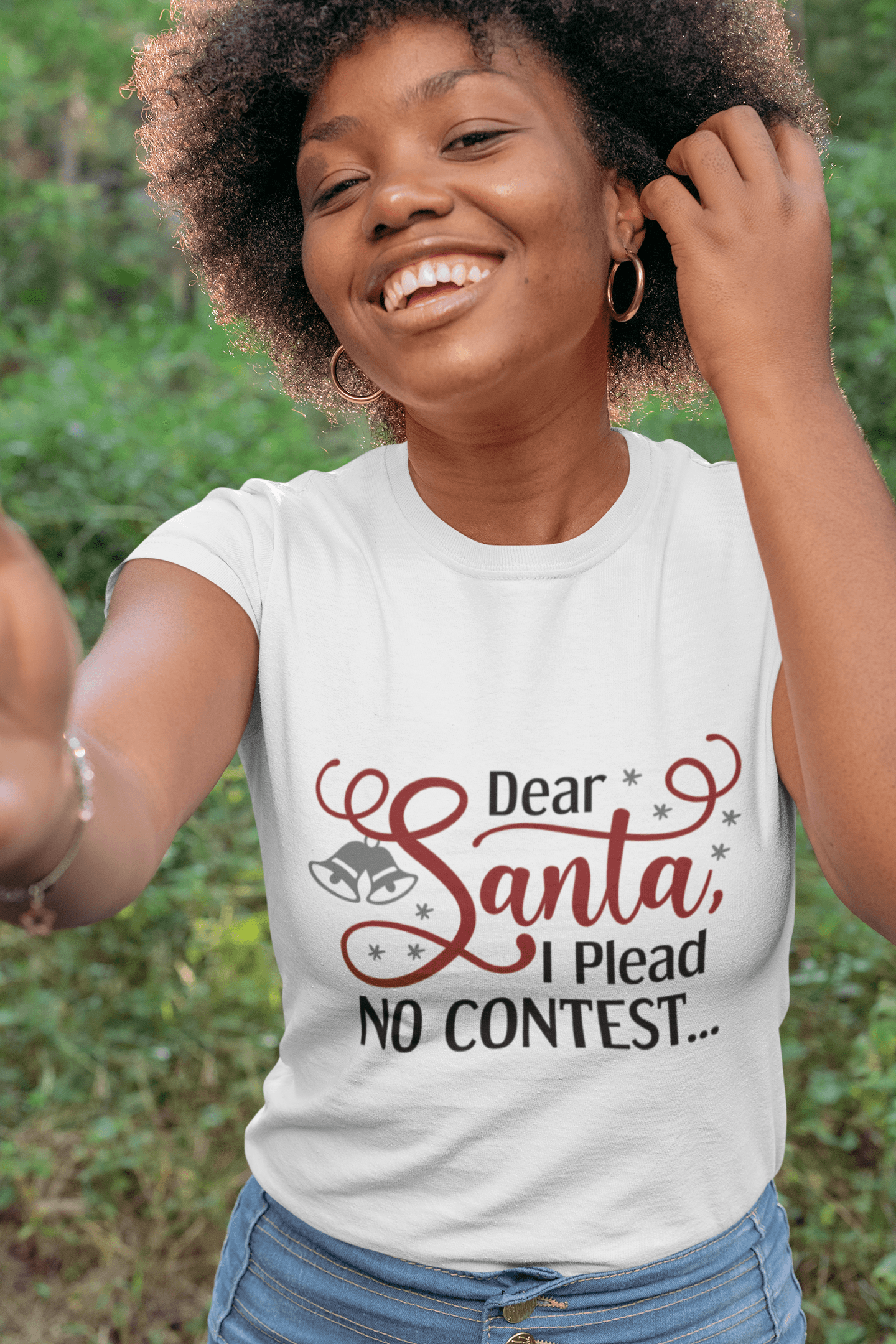 Funny Santa Tee Shirt - I plead no contest - Mallard Moon Gift Shop