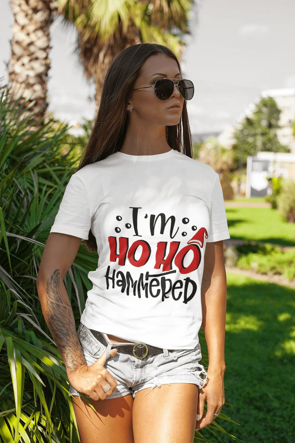 Funny Holiday Tee Shirt -I'm Ho Ho Hammered