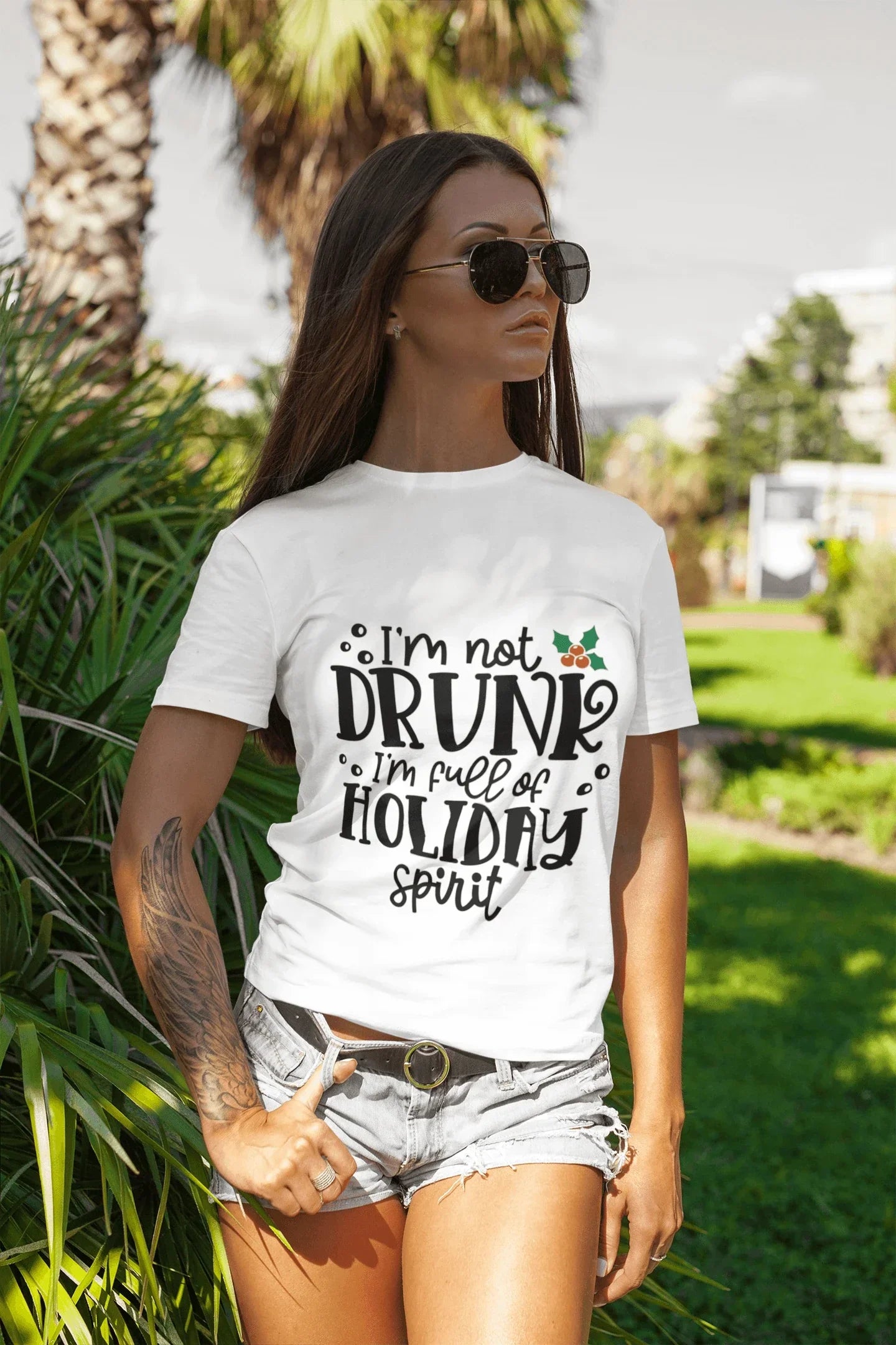 Holiday Spirit Tee Shirt - I'm not drunk I'm full of Holiday Spirit