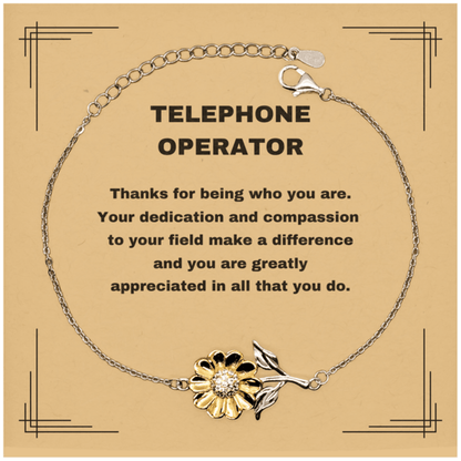 Telephone OperatorSunflower Bracelet - Thanks for being who you are - Birthday Christmas Jewelry Gifts Coworkers Colleague Boss - Mallard Moon Gift Shop