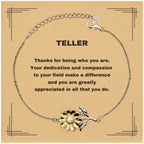TellerSunflower Bracelet - Thanks for being who you are - Birthday Christmas Jewelry Gifts Coworkers Colleague Boss