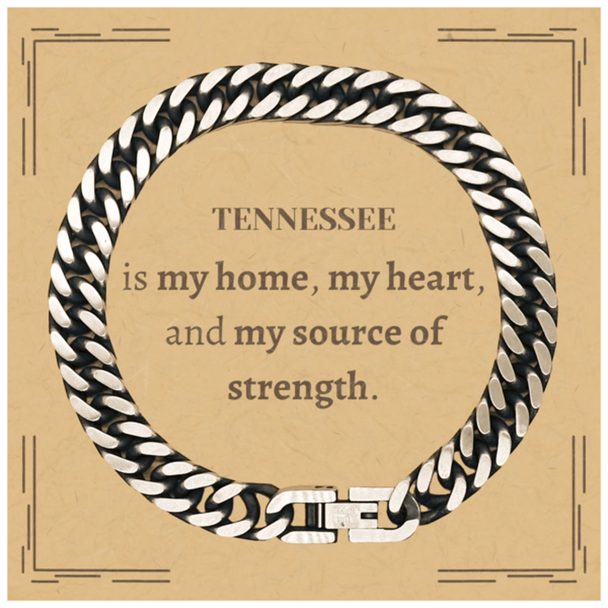 Tennessee is my home Gifts, Lovely Tennessee Birthday Christmas Cuban Link Chain Bracelet For People from Tennessee, Men, Women, Friends - Mallard Moon Gift Shop