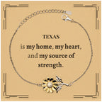 Texas is my home Gifts, Lovely Texas Birthday Christmas Sunflower Bracelet For People from Texas, Men, Women, Friends