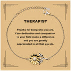 TherapistSunflower Bracelet - Thanks for being who you are - Birthday Christmas Jewelry Gifts Coworkers Colleague Boss