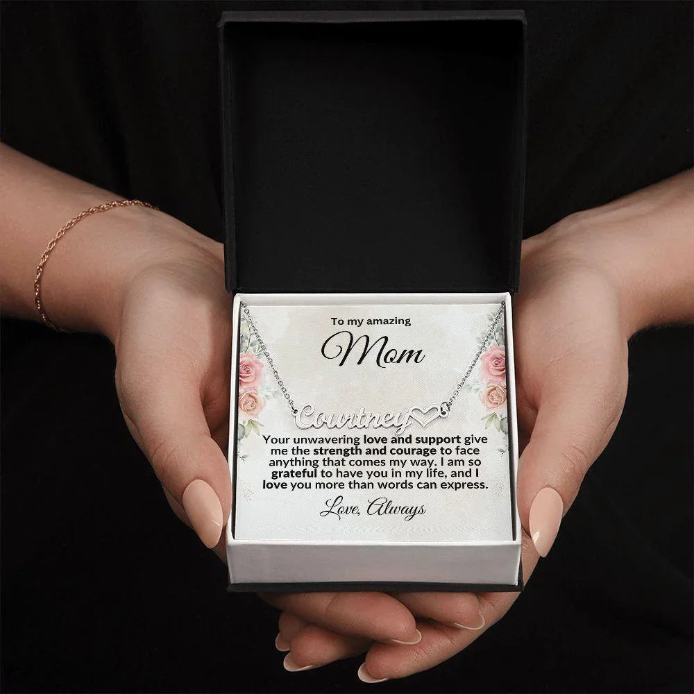 To My Amazing Mom - I Love You Always Personalized Name Necklace