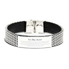 To My Aunt Gifts, Never give up no matter what, Inspirational Aunt Stainless Steel Bracelet, Encouragement Birthday Christmas Unique Gifts For Aunt