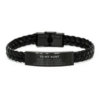 To My Aunt Remember, you will never lose. You will either WIN or LEARN, Keepsake Braided Leather Engraved Bracelet Birthday Christmas Gifts Ideas