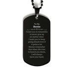 To My Bestie Gifts, Never give up no matter what, Inspirational Bestie Black Dog Tag, Encouragement Birthday Christmas Unique Gifts For Bestie