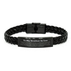 To My Brother-in-law Gifts, Never give up no matter what, Inspirational Brother In Law Braided Leather Bracelet, Encouragement Birthday Christmas Unique Gifts For Brother In Law