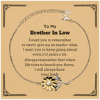 To My Brother-in-law Gifts, Never give up no matter what, Inspirational Brother In Law Sunflower Bracelet, Encouragement Birthday Christmas Unique Gifts For Brother In Law