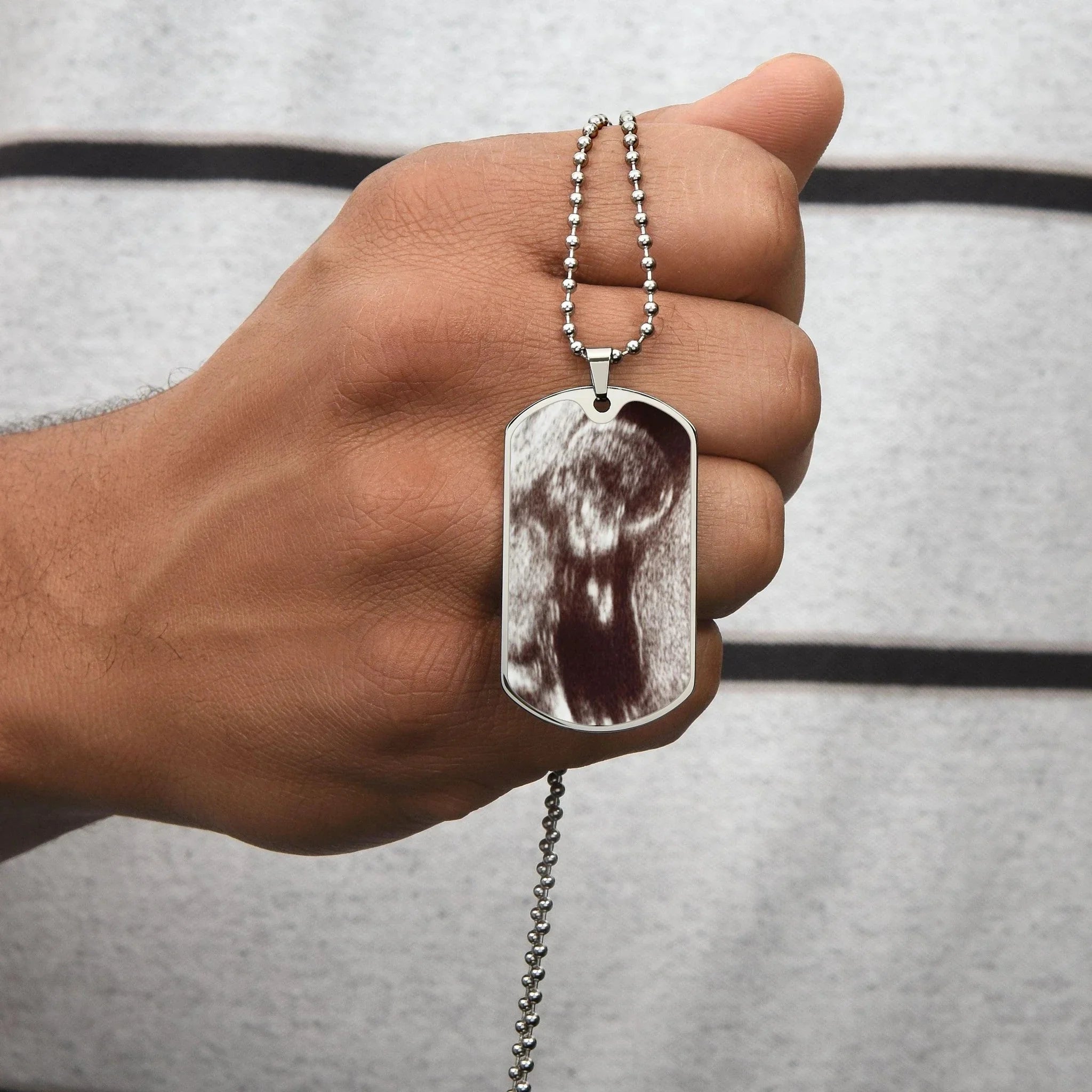 To My Daddy from the Bump Ultrasound Photo Upload Dog Tag Necklace