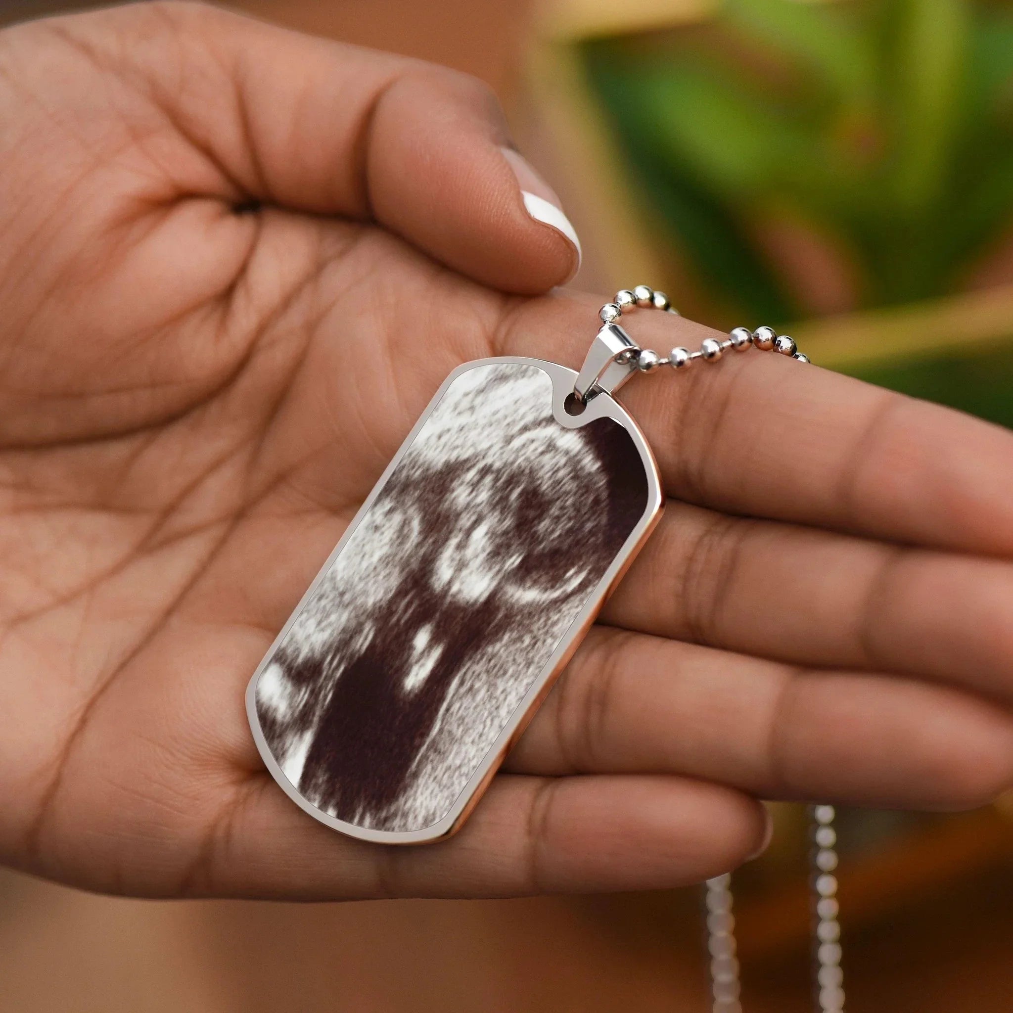 To My Daddy from the Bump Ultrasound Photo Upload Dog Tag Necklace