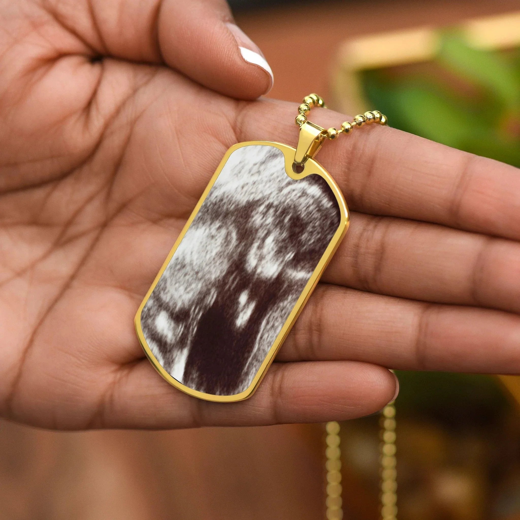 To My Daddy from the Bump Ultrasound Photo Upload Dog Tag Necklace