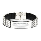 To My Daughter In Law Gifts, Never give up no matter what, Inspirational Daughter In Law Stainless Steel Bracelet, Encouragement Birthday Christmas Unique Gifts For Daughter In Law
