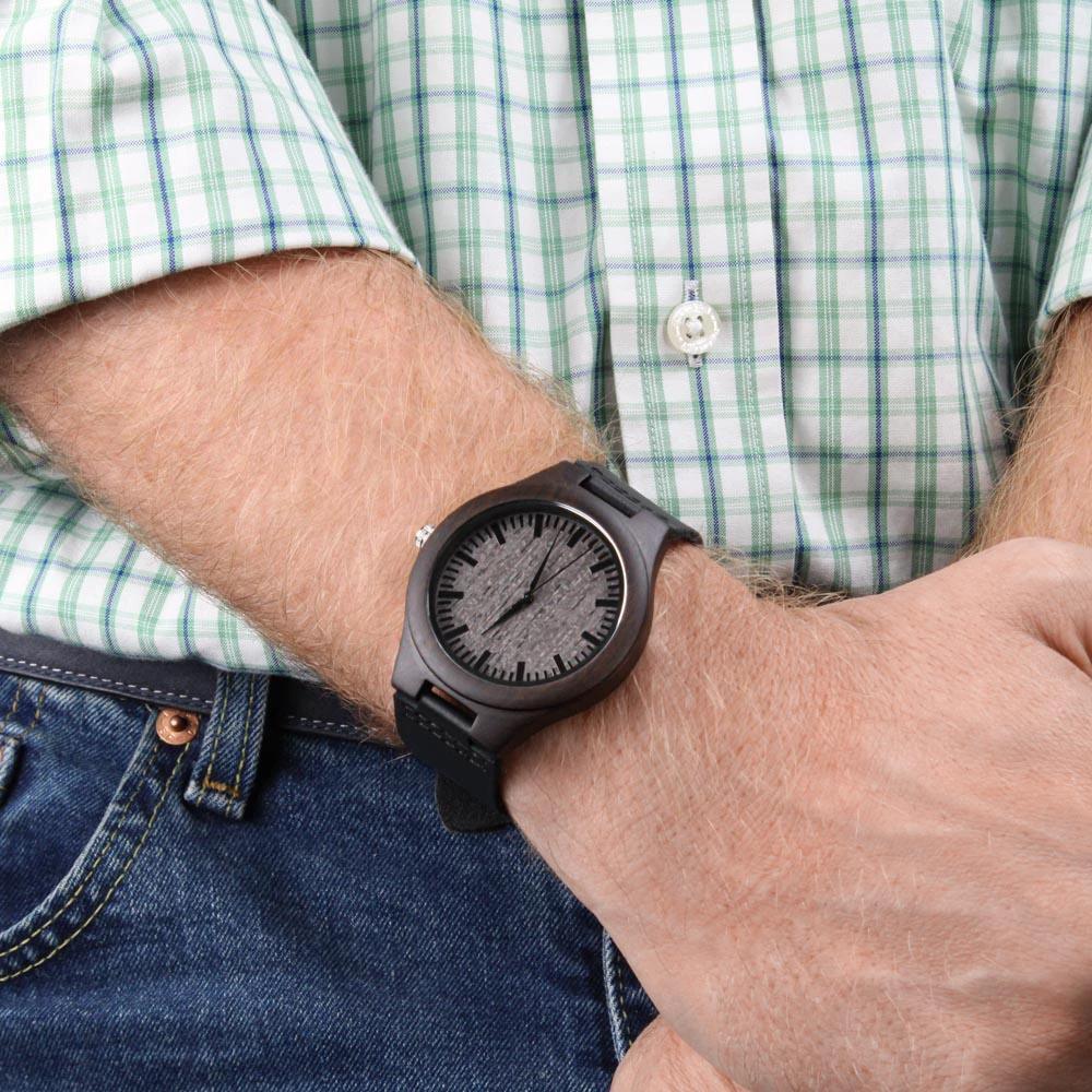 To My Father in Law Engraved Wooden Wristwatch