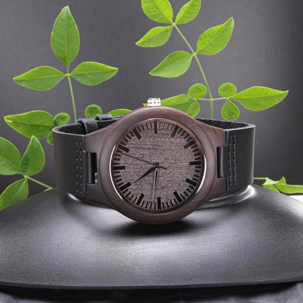 To My Father in Law Engraved Wooden Wristwatch